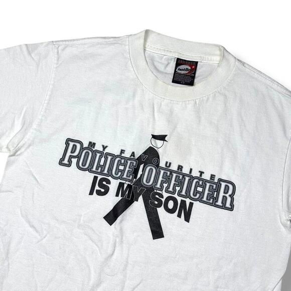 Vintage Hotline 80s My Favourite Police Officer is My Son T-shirt Tee Men Sz S - Picture 2 of 6